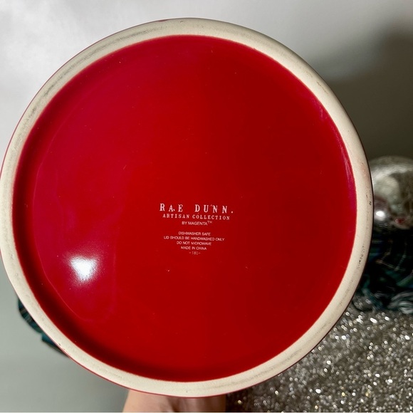 Rae Dunn Holiday Christmas Jingle Bells Cookie Jar Red Ceramic Canister New - Picture 7 of 9